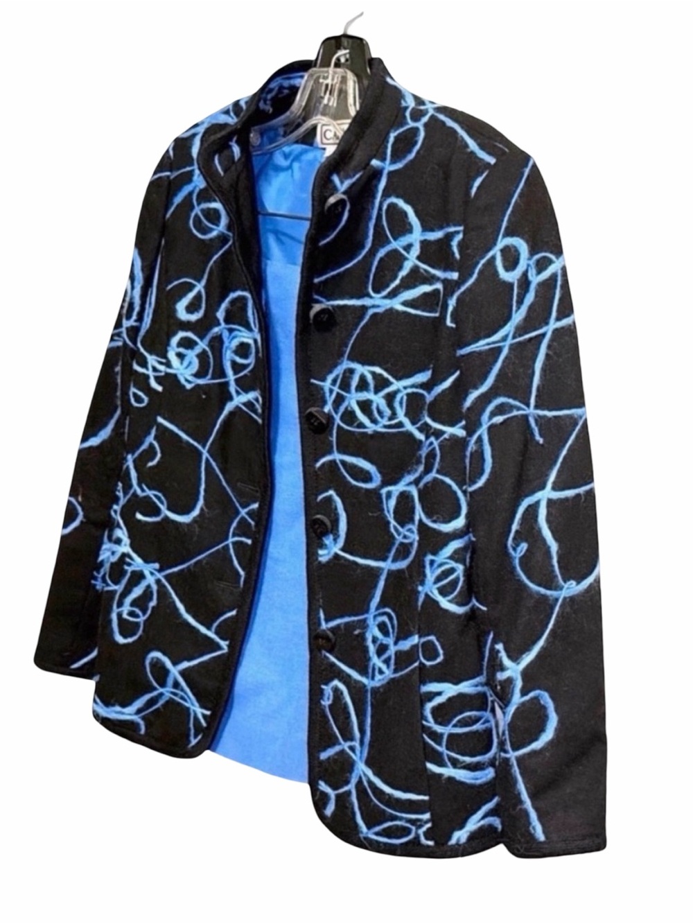 Carlisle Designer Jacket & Skirt Set | Abstract Blue Art Print - Picture 9 of 14